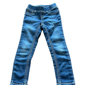 Lands' End Dark Wash Pull On Girl's Jegging Jeans - 4